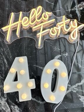 40TH Birthday Sign & decorations